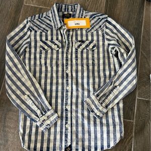 Denim Plaid Collared Shirt